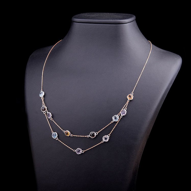 Золоте кольє з натуральними каменями кол00535 від ювелірного магазину Онікс - 3