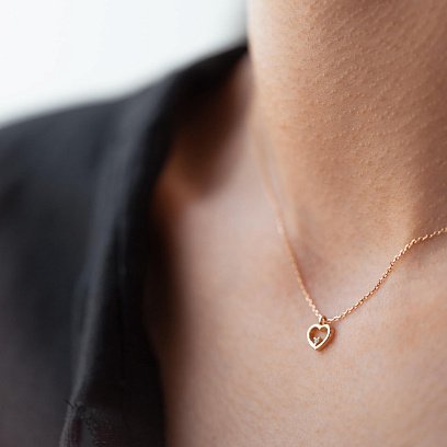 Колье "Сердечко" в красном золоте кол02201 №2