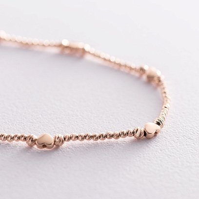Золотое колье "Сердечки" кол01373 №4