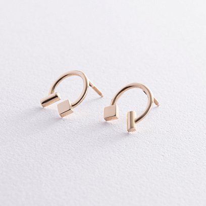 Серьги - пусеты "Дарси" в желтом золоте с08318 №5