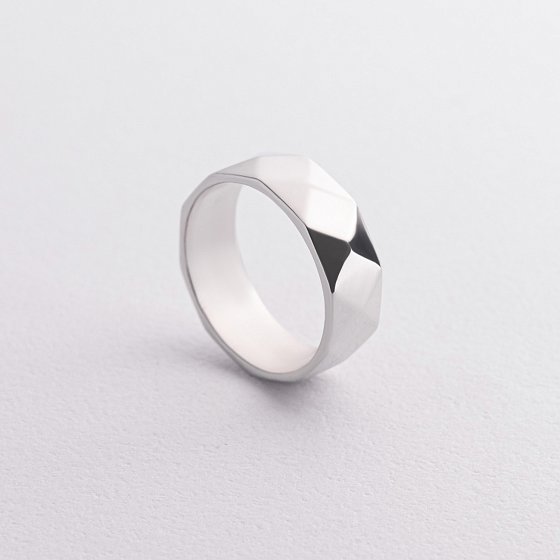Серебряное кольцо "Ромбы" 7097 №3