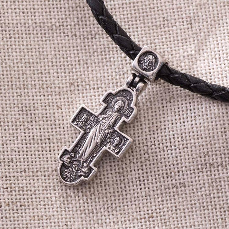 Православний хрест "Явлення Христа до жінок-мироносиць. Ікона Божої Матері" Несподівана Радість " 131110 від ювелірного магазину Онікс - 2