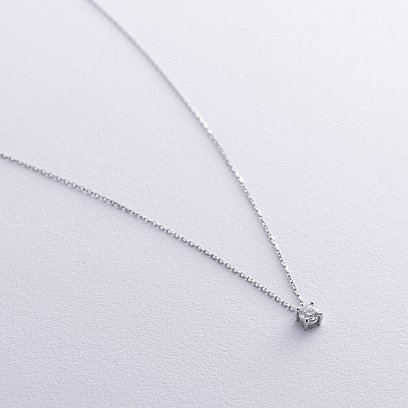 Золоте кольє з одним каменем (діамант) колб0111di №3