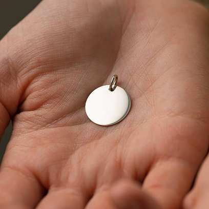 Кулон для гравіювання в білому золоті (17 мм) п03520 №4