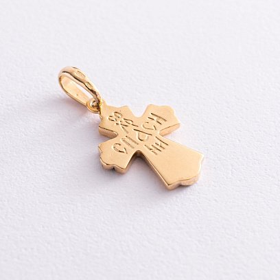 Срібний дитячий хрестик "Розп'яття. Спаси і Збережи" з позолотою 131803 №6