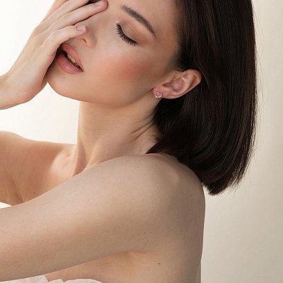 Срібні сережки - пусети "Сердечка" 123061 №2