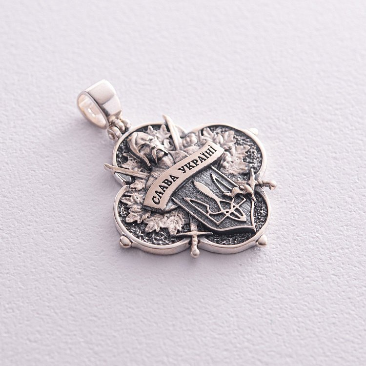Срібний кулон "Український козак. Боріться-поборете, Вам Бог помагає" 133137 від ювелірного магазину Онікс - 7