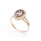 Золотое кольцо с раухтопазом и фианитами 14032266 от ювелирного магазина Оникс