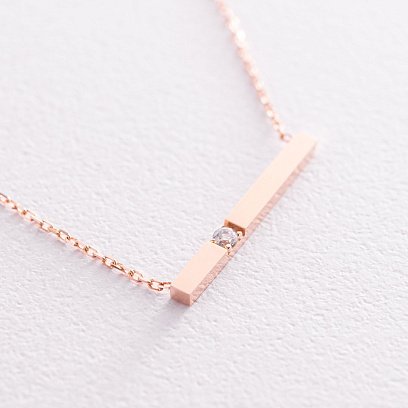 Золоте кольє з фіанітом кол01906 №4