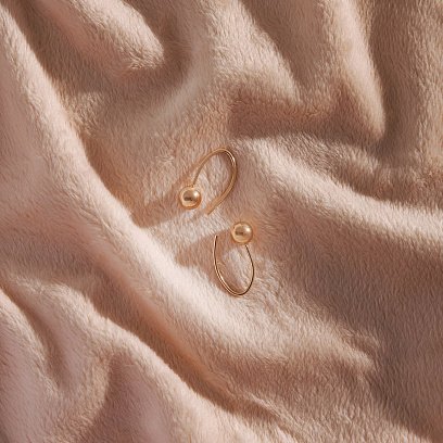 Серьги "Kendall" с шариками (желтое золото) с09340 №3