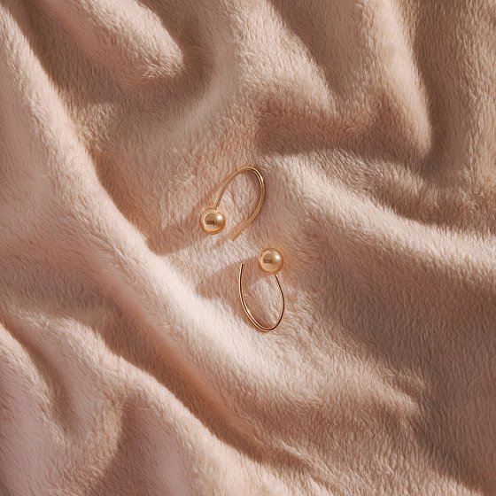 Серьги "Kendall" с шариками (желтое золото) с09340 №3