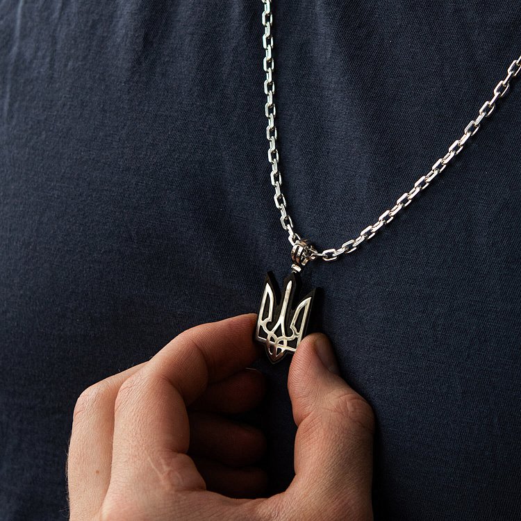 Серебряный кулон "Герб Украины - Тризуб" с эбеновым деревом 959 от ювелирного магазина Оникс - 9