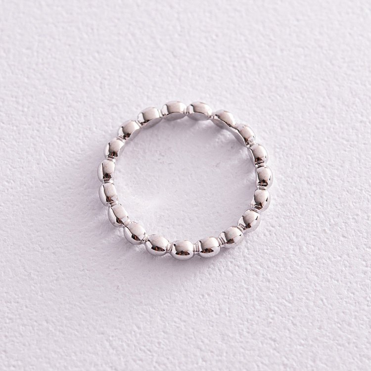 Кольцо "Шарики" в белом золоте к07095б от ювелирного магазина Оникс