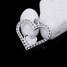 Серебряная подвеска "Сердце" с фианитами 131975 от ювелирного магазина Оникс - 2