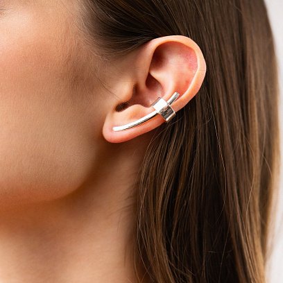 Срібна каффа "Дотик" (на ліве вушко) 122913л №9