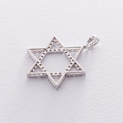 Золота підвіска "Зірка Давида" з діамантами пб0201mr №3