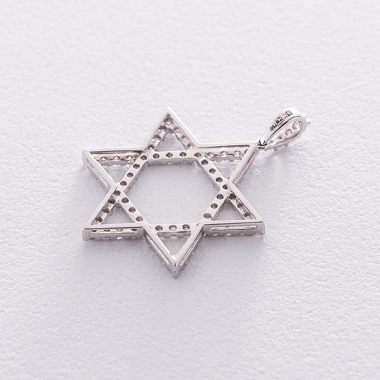 Золота підвіска "Зірка Давида" з діамантами пб0201mr від ювелірного магазину Онікс - 2