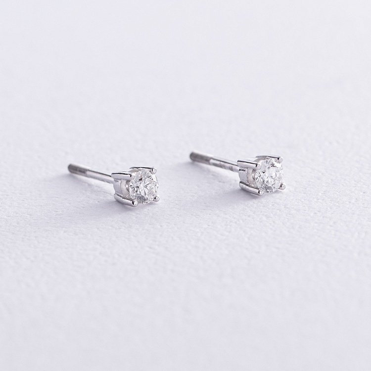 Золоті сережки - пусети 2 в 1 з діамантами 330741121 від ювелірного магазину Онікс - 4