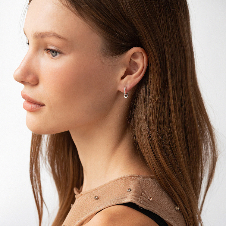 Срібні сережки - кільця "Ophelie" 123455 від ювелірного магазину Онікс - 5