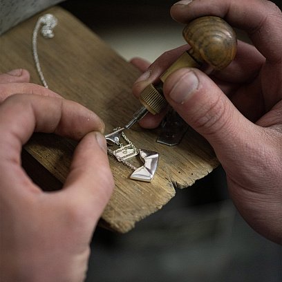 Срібне кольє "Конверт із секретом" (можливе гравіювання) 181215 №13