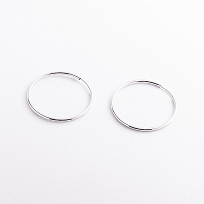 Сережки - кільця в білому золоті с09689 №2