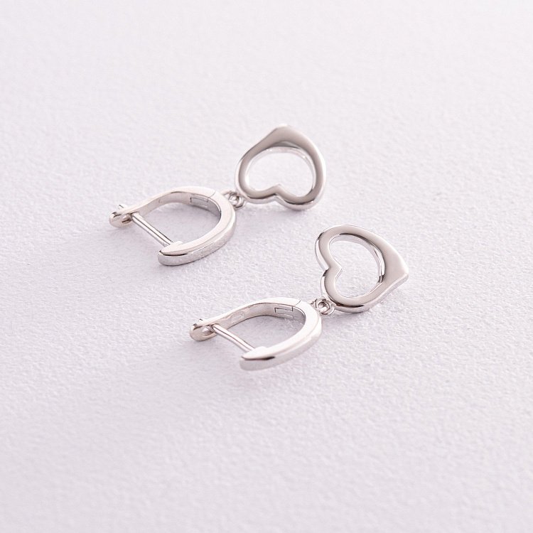 Cерьги "Сердечки" в серебре 123259 от ювелирного магазина Оникс - 3