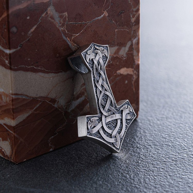 Серебряный кулон "Молот с Щитом Иггдрасиля" 7047 от ювелирного магазина Оникс - 6