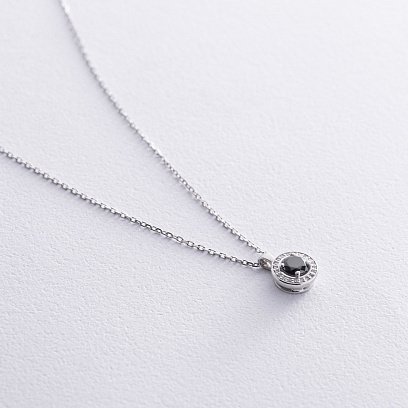 Кольє з діамантами (біле золото) 736141122 №3