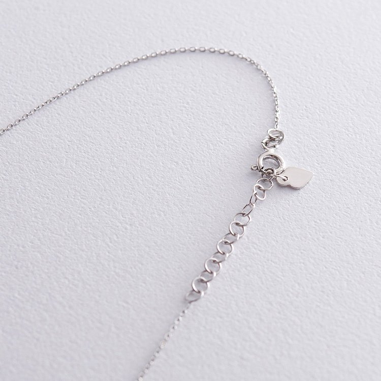 Серебряное колье с фианитом 181019 от ювелирного магазина Оникс - 3