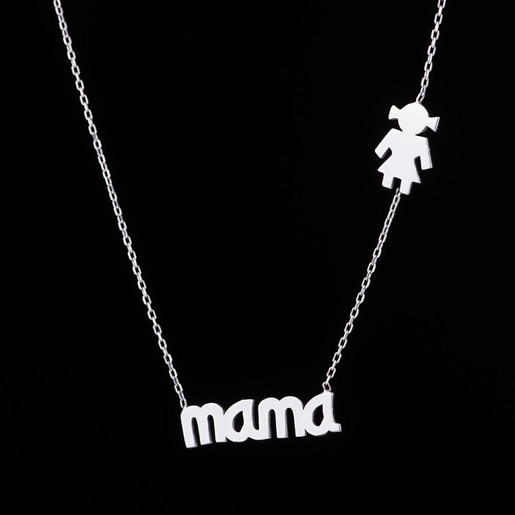 Серебряное колье Мама с девочкой 18564 от ювелирного магазина Оникс - 4