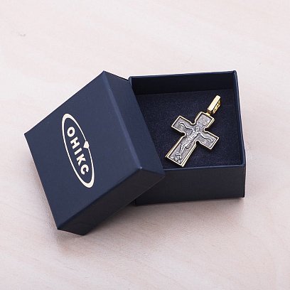 Срібний хрест "Розп'яття. Божа Матір "Втілення". П'ять святителів" 131347 №6