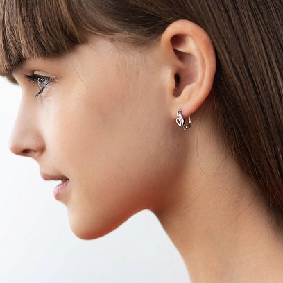 Дитячі срібні сережки з фіанітами 123255 №5