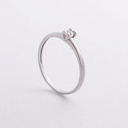 Срібна каблучка "Сердечко" з фіанітом 1612