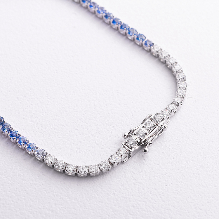 Золотий браслет з сапфірами і діамантами бб0065mi від ювелірного магазину Онікс - 2