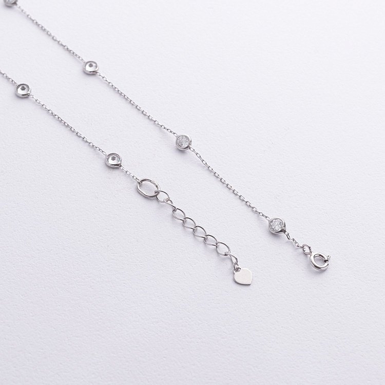 Срібна кольє - краватка з фіанітами 908-01592 від ювелірного магазину Онікс - 2