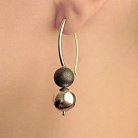 Серебряные сережки шарики (чернение) 12034 от ювелирного магазина Оникс