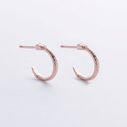 Золоті сережки - пусети "Гримучі змії" с09004 №8