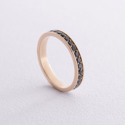 Золота каблучка з доріжкою чорних діамантів 229833122