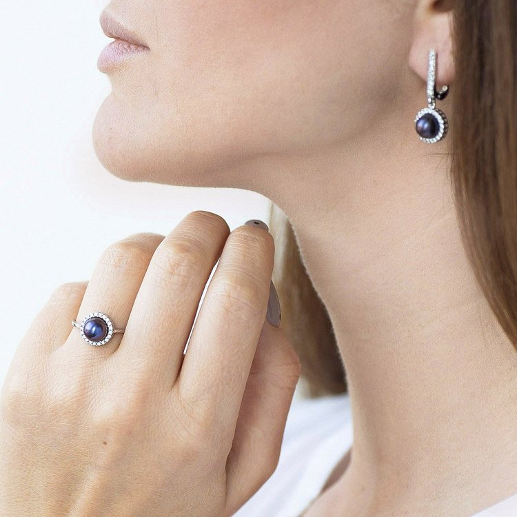 Золотое кольцо с культивированным пресноводным жемчугом к02842ф от ювелирного магазина Оникс