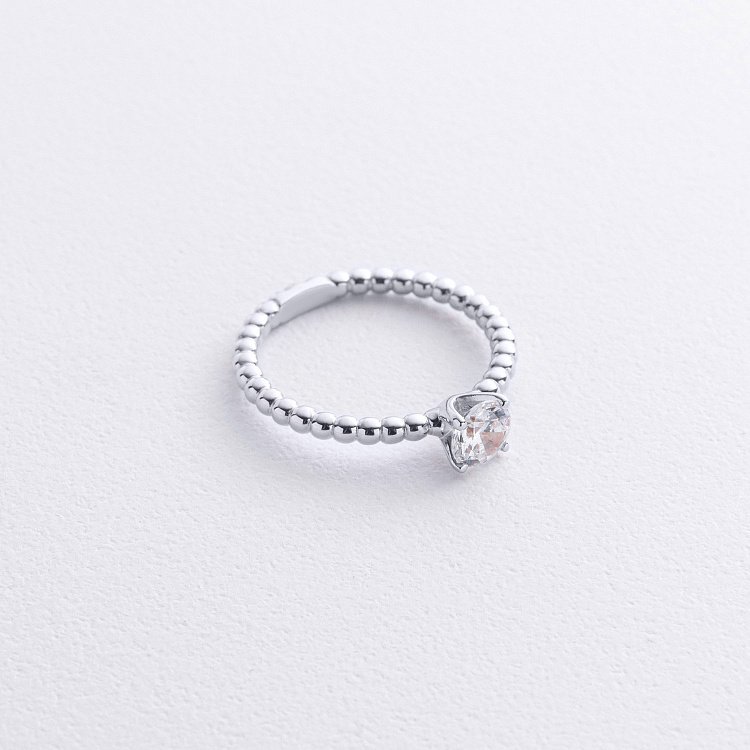 Заручальна золота каблучка з фіанітом к08157 від ювелірного магазину Онікс - 2