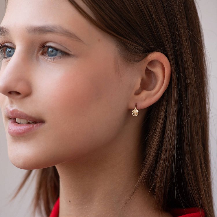 Золоті дитячі сережки "Конюшина" с09246 від ювелірного магазину Онікс - 1