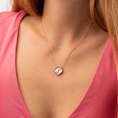 Колье "Клевер" в красном золоте кол02578 №5