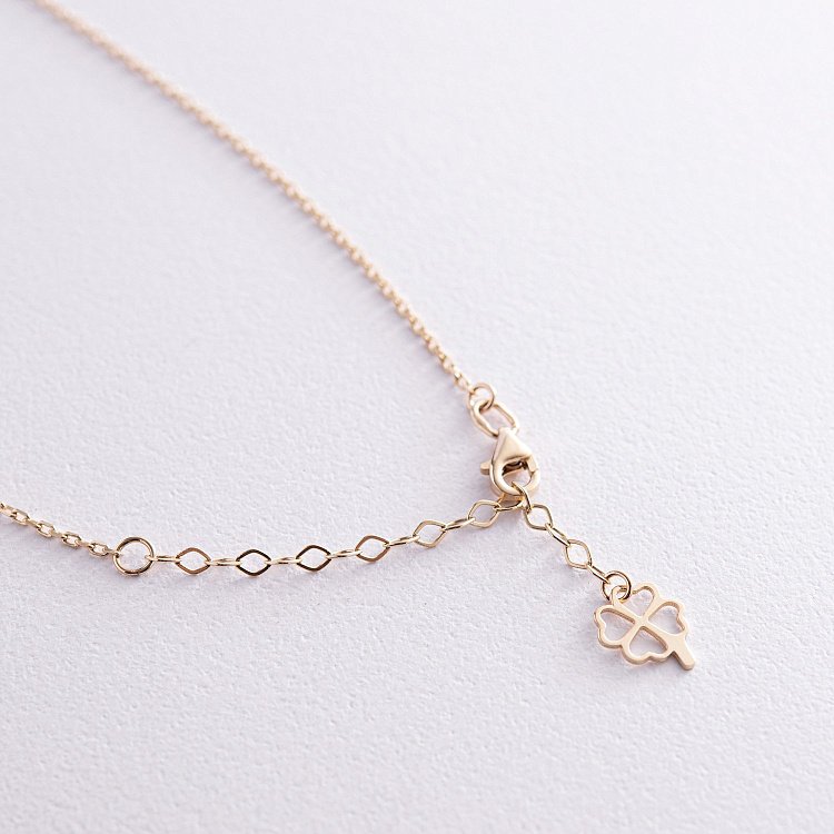 Кольє "Конюшина" в жовтому золоті (перламутр) кол02381 від ювелірного магазину Онікс - 5