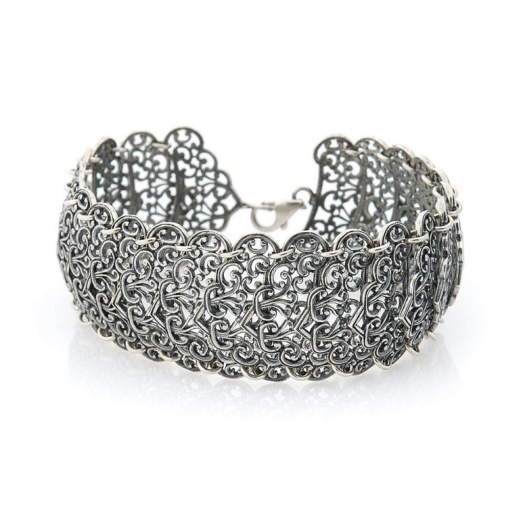 Ажурный серебряный браслет 14070 от ювелирного магазина Оникс - 2