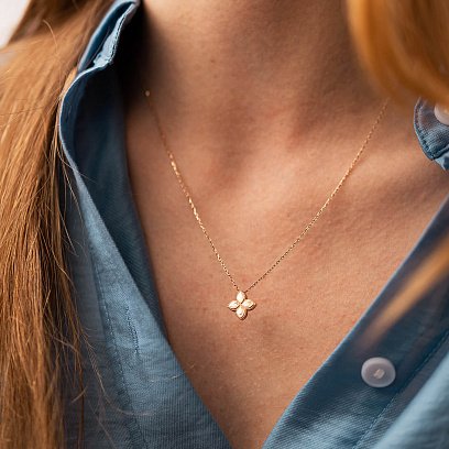 Колье "Клевер" в красном золоте кол02436 №5