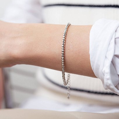 Серебряный браслет "Шарики" 141600 №2