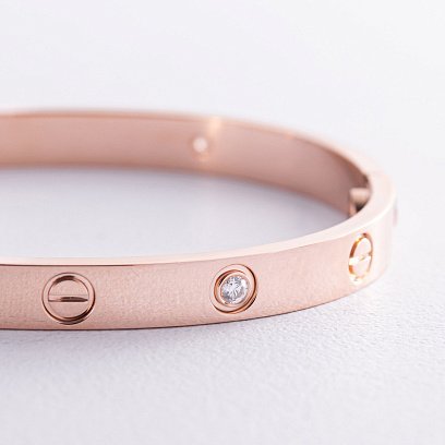 Жорсткий браслет "Love" з діамантами (червоне золото) 546601321 №9