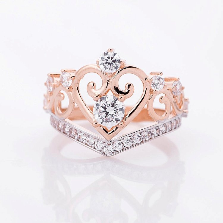 Ексклюзивна каблучка "Корона з фіанітами" к04987 від ювелірного магазину Онікс - 2