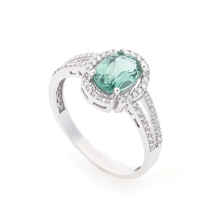 Золотое кольцо (празиолит, фианиты) к05080 от ювелирного магазина Оникс