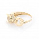 Золотое кольцо "Пантера" с фианитами к05687 от ювелирного магазина Оникс - 1